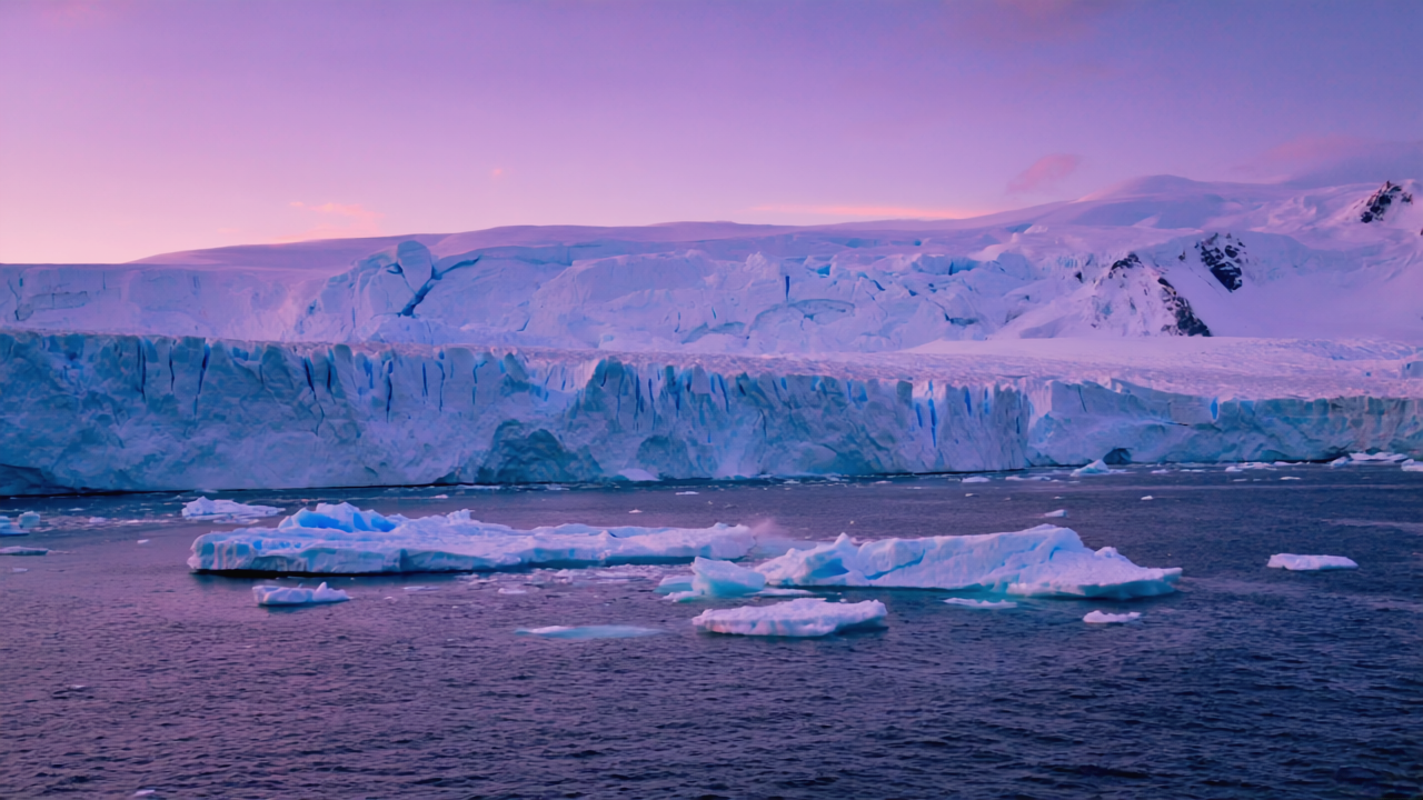 Ice on water on the ocean